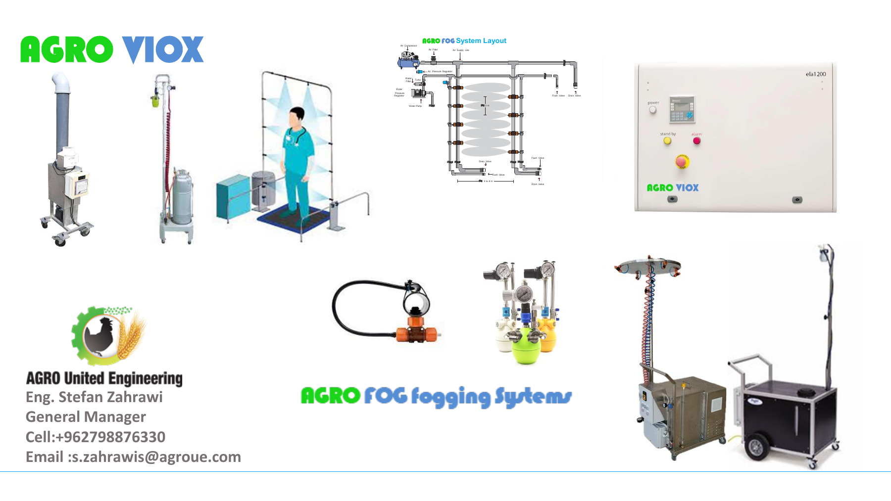 Original AGROFOG equipment and system layout — supplied brochure page 18