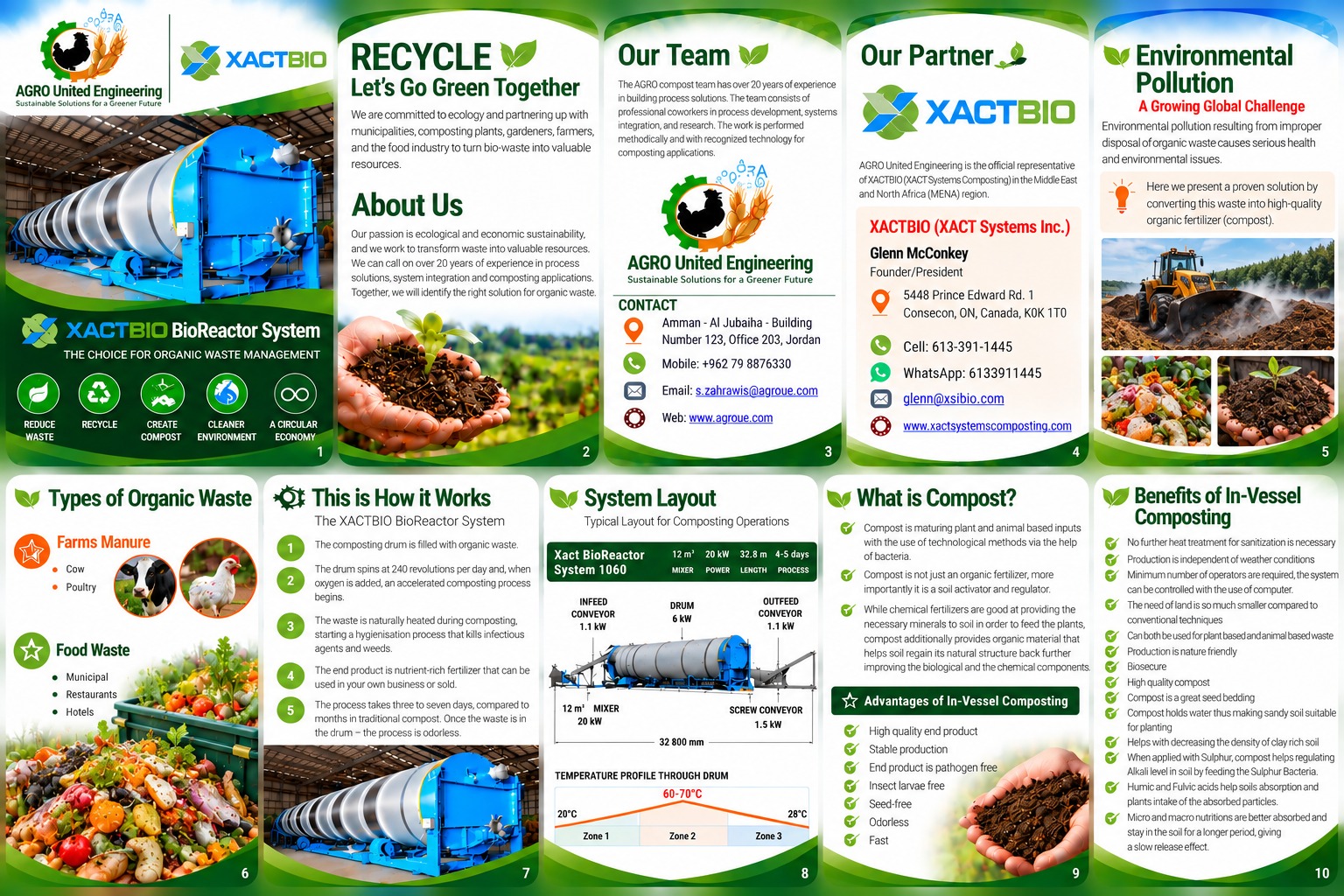 XACTBIO composting equipment — supplied AGRO brochure